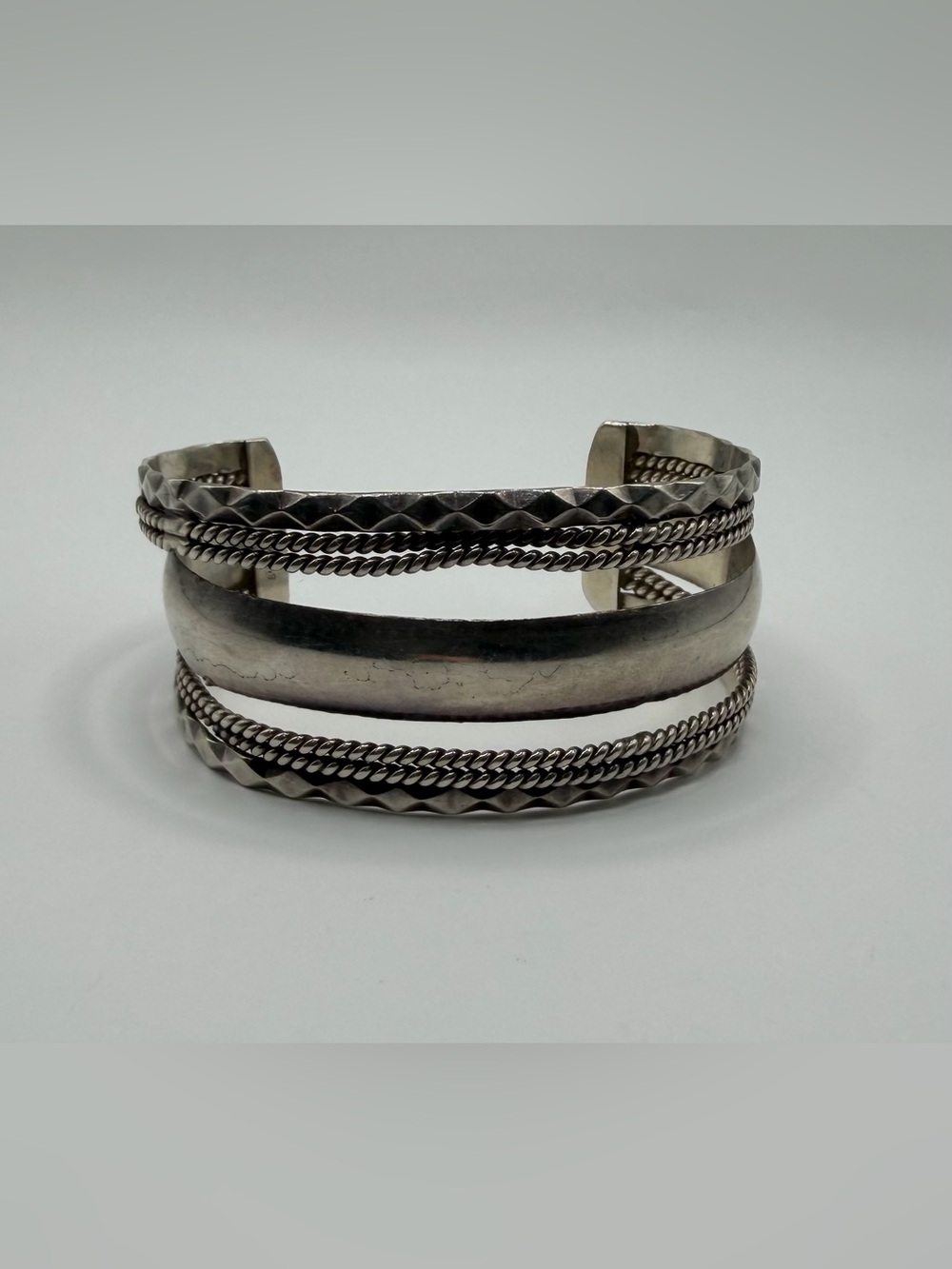 Vintage Tahe Sterling Silver 925 Cuff Bracelet